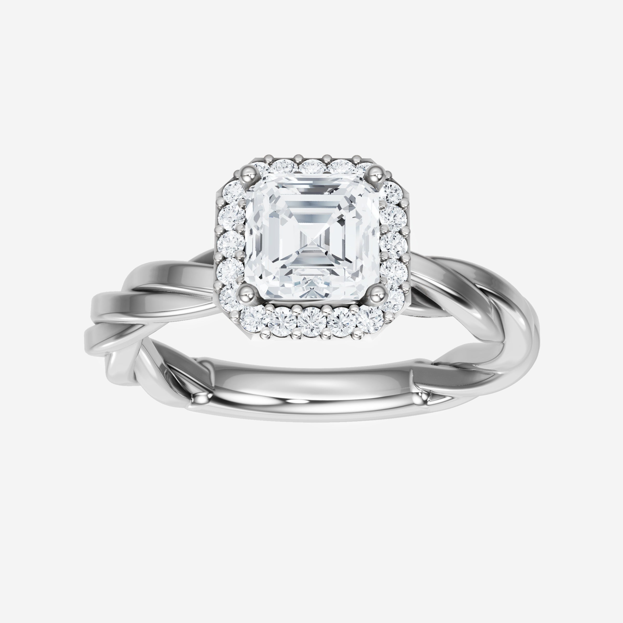 Asscher Adorned in Light Ring