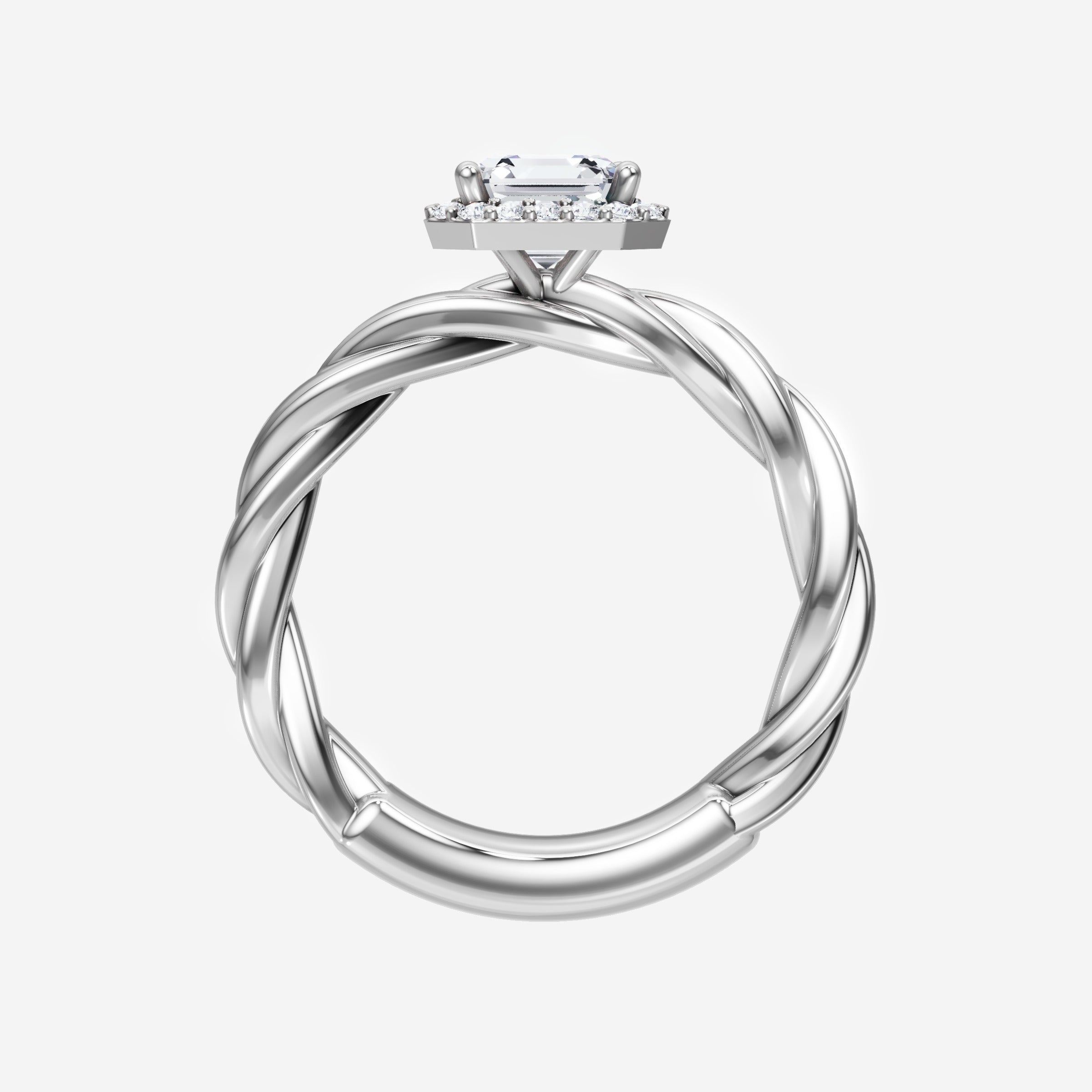 Asscher Adorned in Light Ring