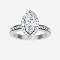 Anillo elegante con forma de marquesa y horizonte