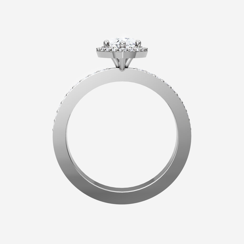 Anillo elegante con forma de marquesa y horizonte