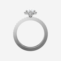 Anillo elegante con forma de marquesa y horizonte