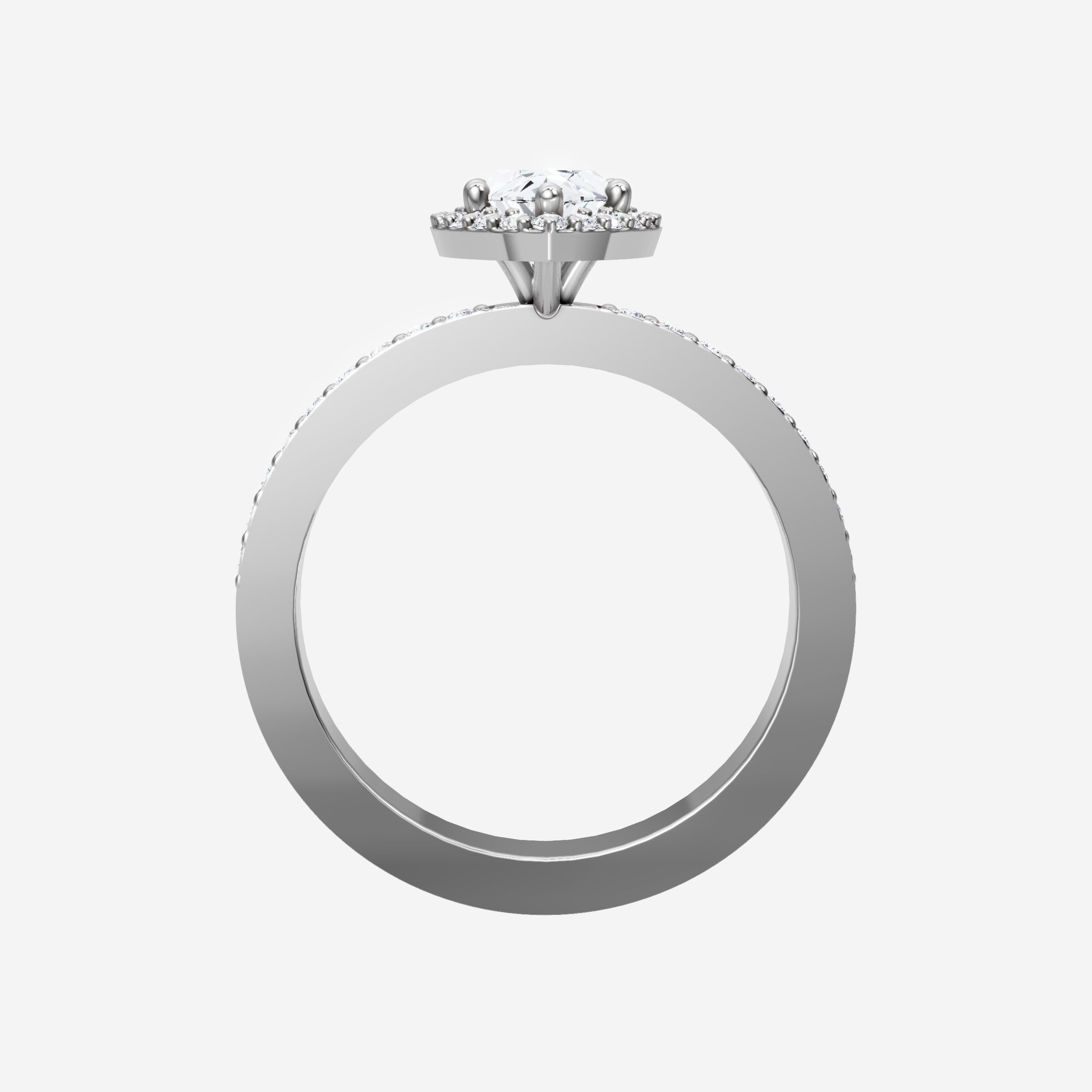 Anillo elegante con forma de marquesa y horizonte