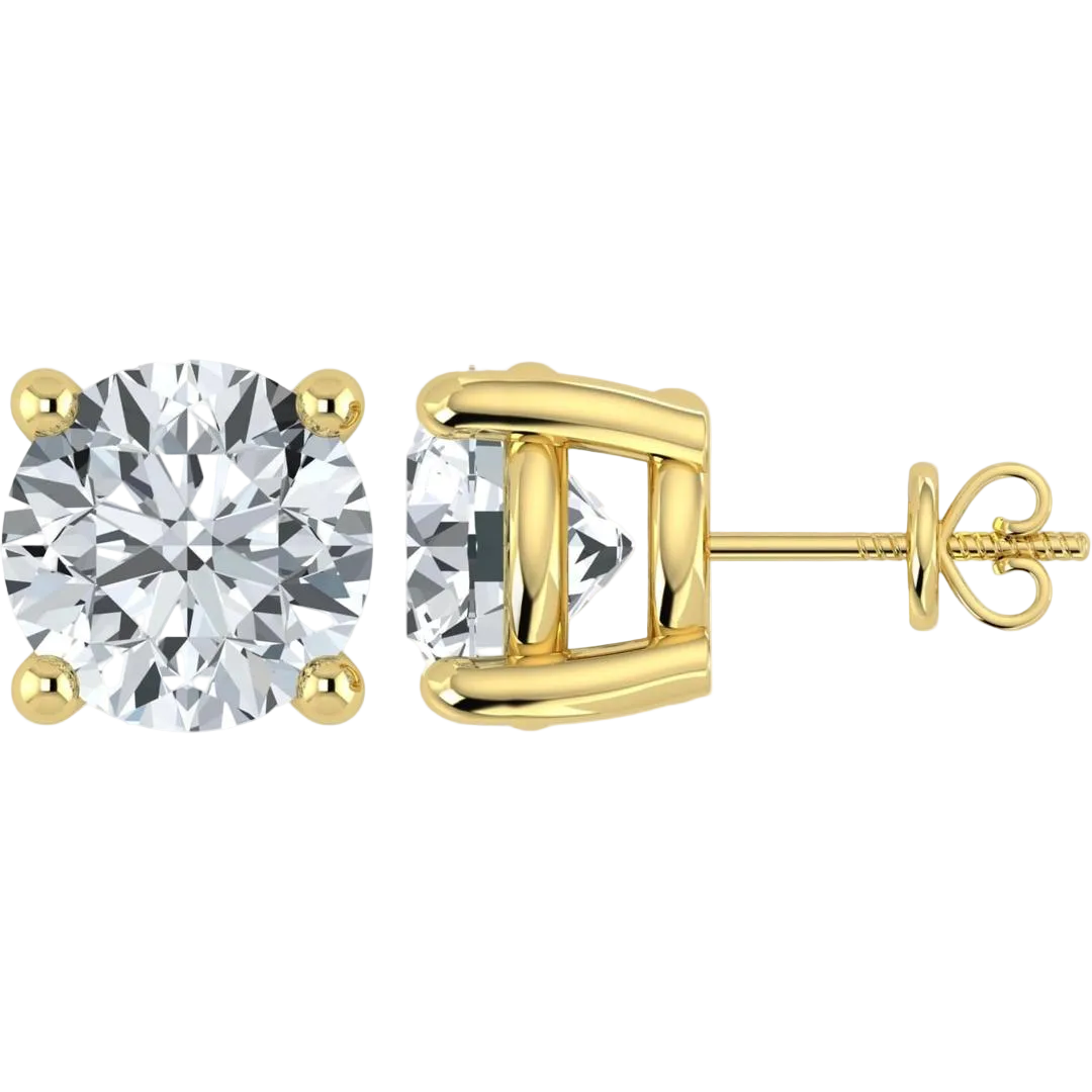 IGI Lab-Grown Diamond Round Stud Earrings (0.50ct - 10ct)