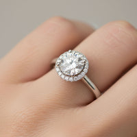 IGI 1.11ct Lab Grown Diamond Halo Ring