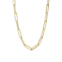 Yellow Gold Paperclip Chain Necklace