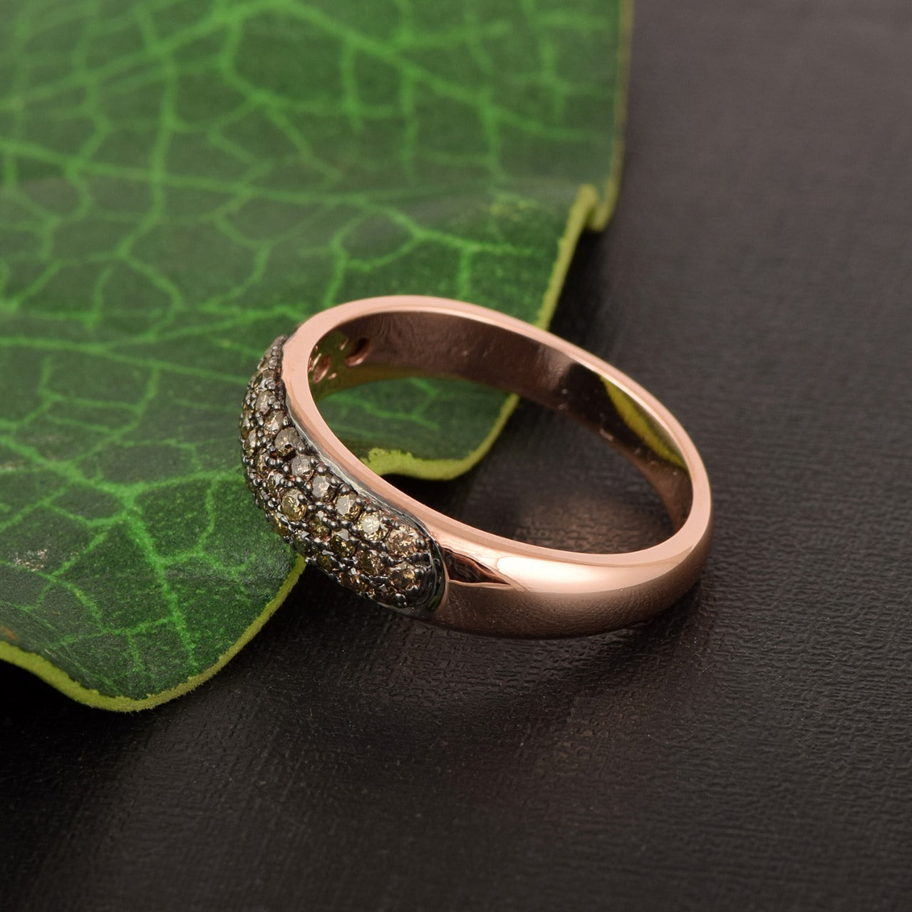 Natural Champagne Diamond Band Ring