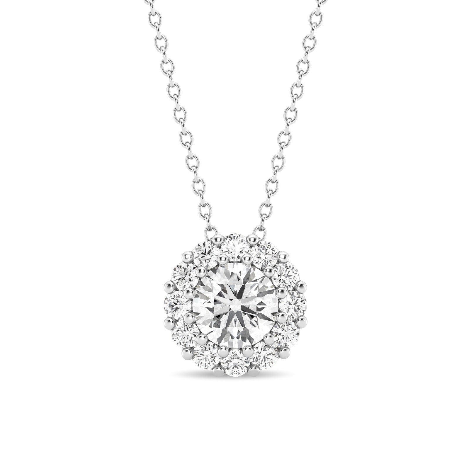 Lab Grown Diamond Round Halo Pendant