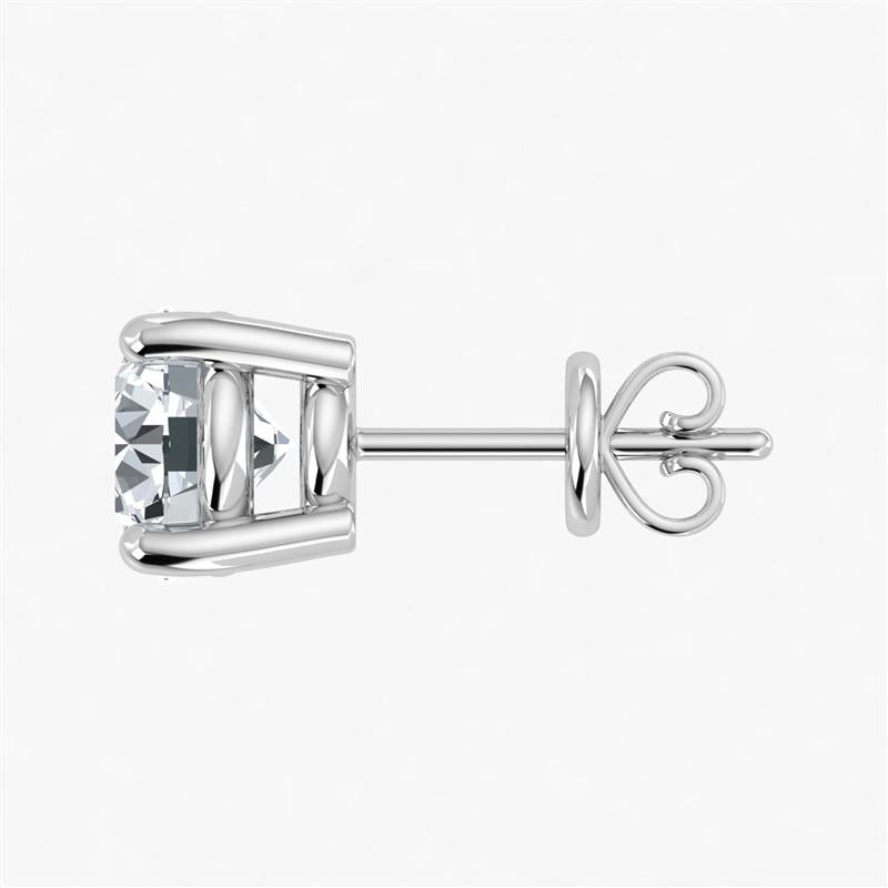1.15 CTW Lab-Created Diamond Screw Back Stud Earrings In 14k White Gold - G-H Color, SI1 Clarity