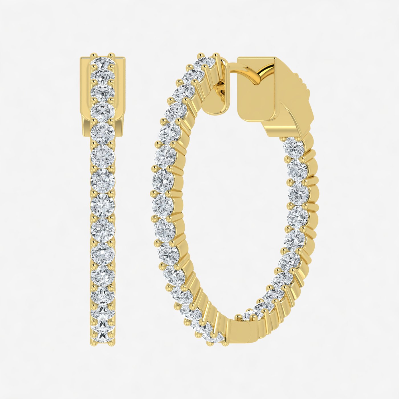 Lab Grown Diamond Inside Out Hoop Earrings 2.00ct