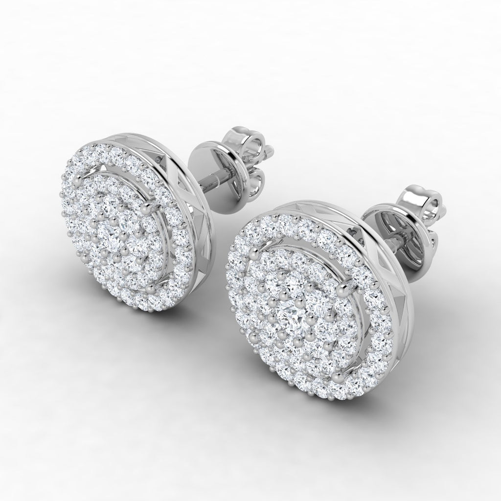 Pendiente de botón con diamantes cultivados en laboratorio de 2,00 ct