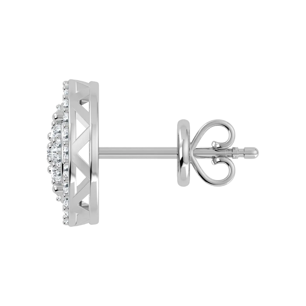 0.50 Carat Lab Grown Diamond Round Cluster Halo Earrings