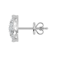 0.50 Carat Lab Grown Diamond Round Cluster Halo Earrings