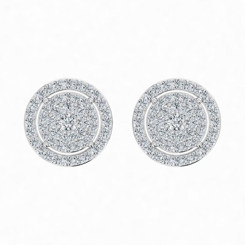 Pendiente de botón con diamantes cultivados en laboratorio de 2,00 ct
