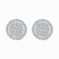 0.50 Carat Lab Grown Diamond Round Halo Earrings
