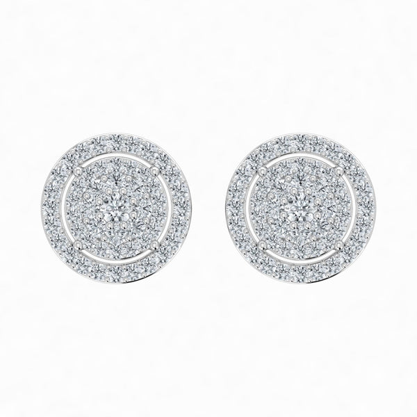 0.50 Carat Lab Grown Diamond Round Halo Earrings