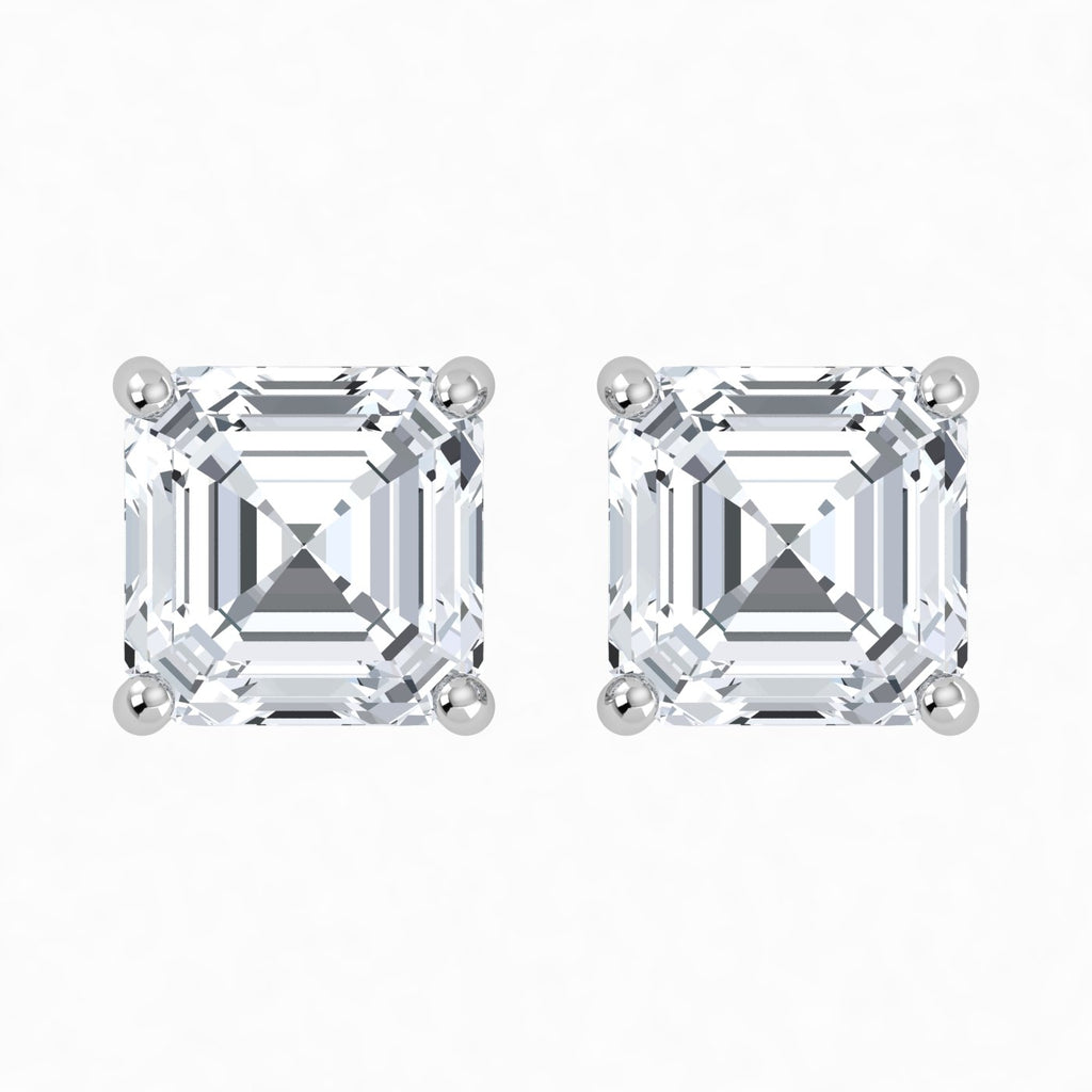 Asscher Cut Lab Grown Diamond Stud Earrings