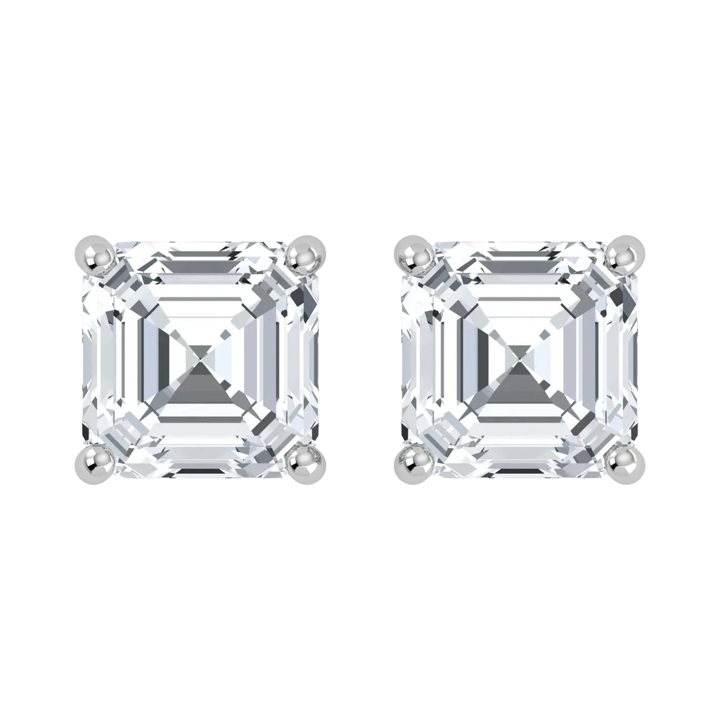 Mega Deal 4CT Asscher Cut Lab Grown Diamond Stud Earrings