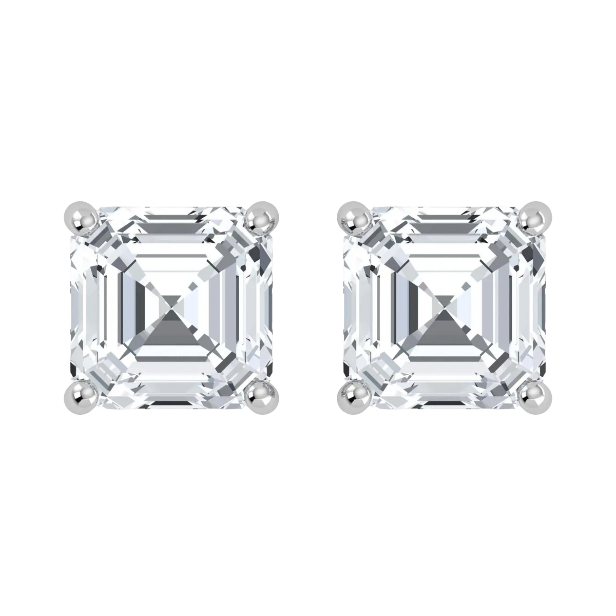 Mega Deal 4CT Asscher Cut Lab Grown Diamond Stud Earrings