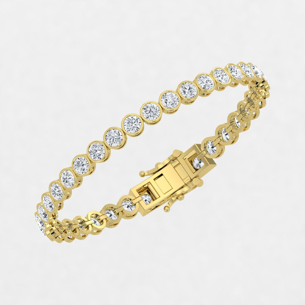 Lab Grown Diamond Bezel Setting Tennis Bracelet – IGI Certified