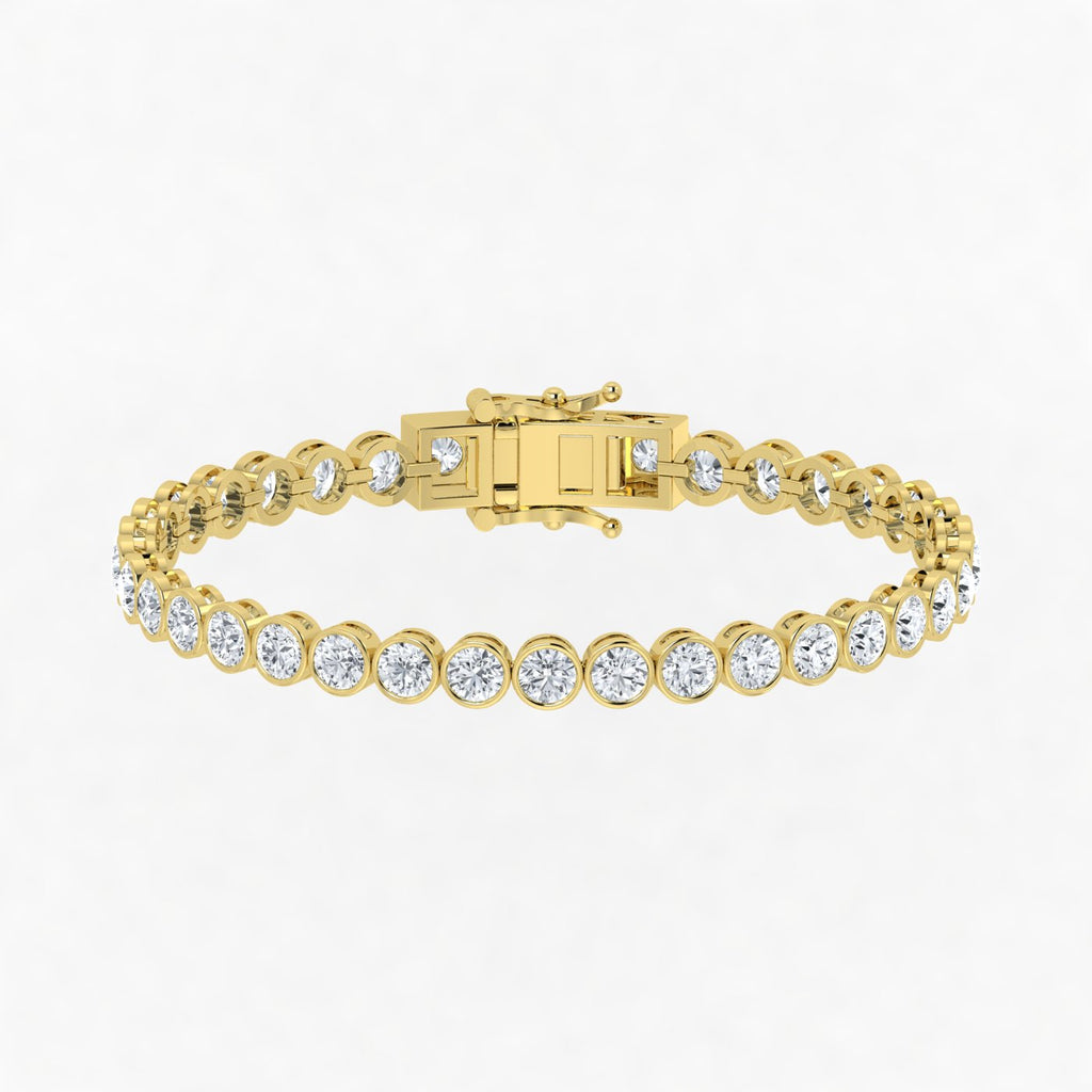 Lab Grown Diamond Bezel Setting Tennis Bracelet – IGI Certified