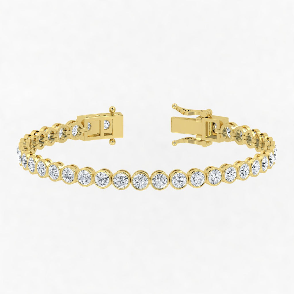 Lab Grown Diamond Bezel Setting Tennis Bracelet – IGI Certified