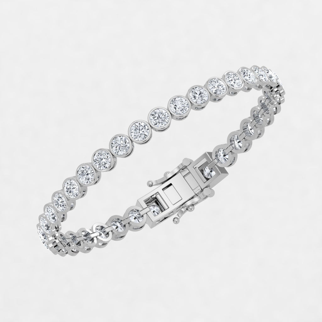 Lab Grown Diamond Bezel Setting Tennis Bracelet – IGI Certified