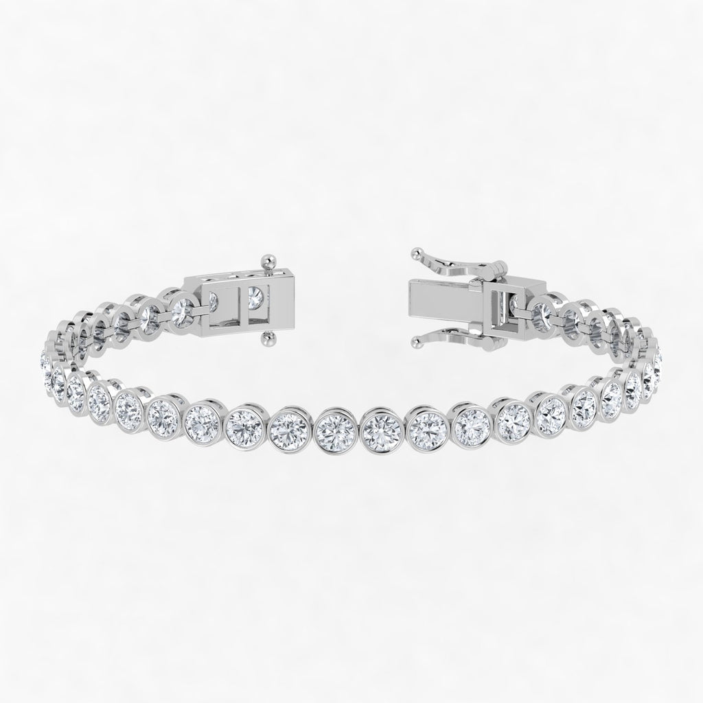 Lab Grown Diamond Bezel Setting Tennis Bracelet – IGI Certified