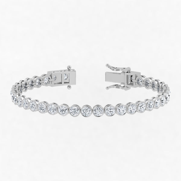 Lab Grown Diamond Bezel Setting Tennis Bracelet – IGI Certified