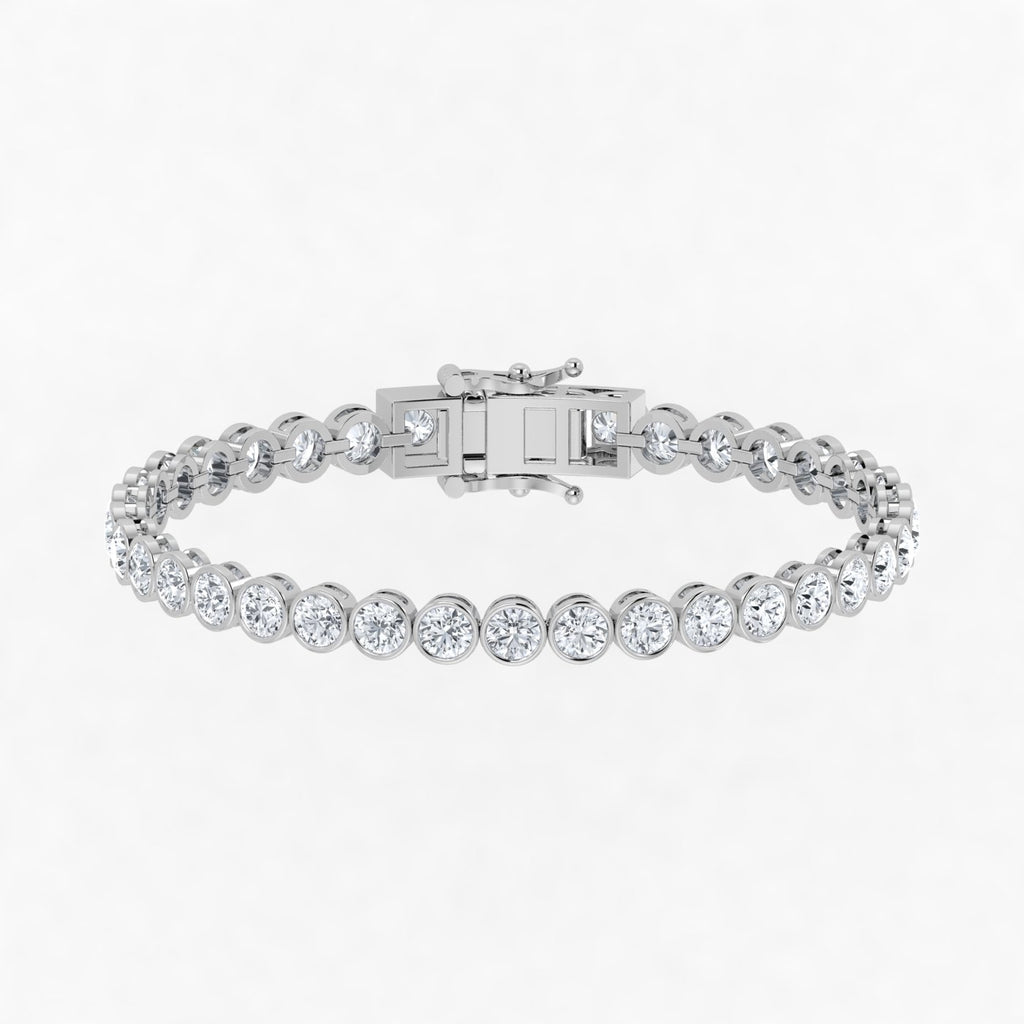 Lab Grown Diamond Bezel Setting Tennis Bracelet – IGI Certified