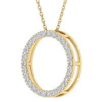 0.25CT Lab Grown Diamond Circle Pendant with Cable Chain