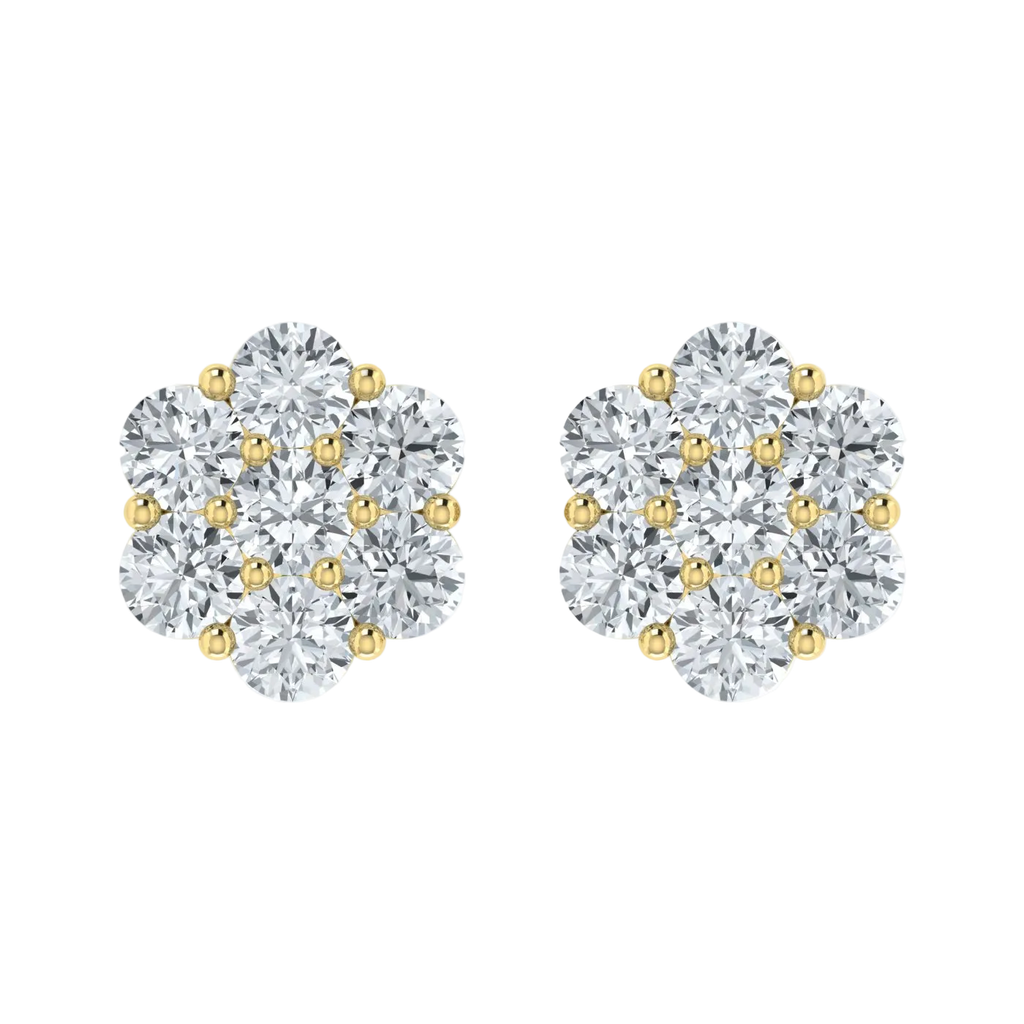 flower earrings 14k yellow gold