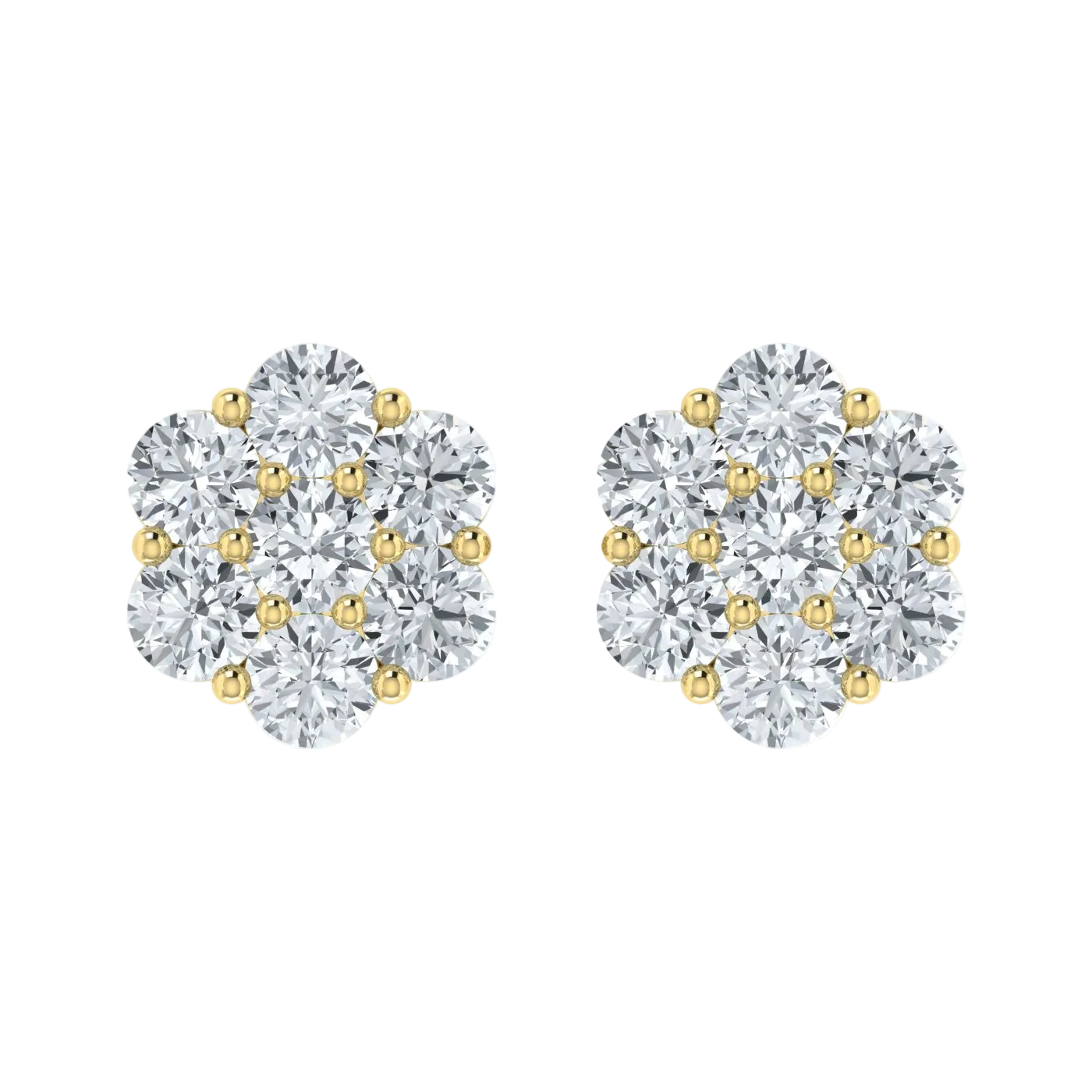 flower earrings 14k yellow gold