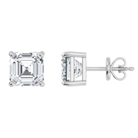 Mega Deal 4CT Asscher Cut Lab Grown Diamond Stud Earrings