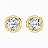 Pendientes con bisel de diamantes cultivados en laboratorio de 0,50 ct