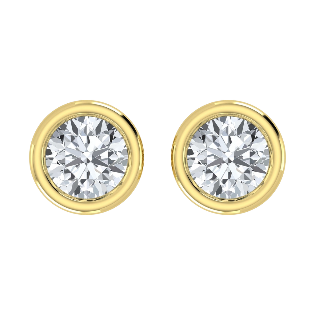 Aretes con bisel de diamantes cultivados en laboratorio (1-2 ct)