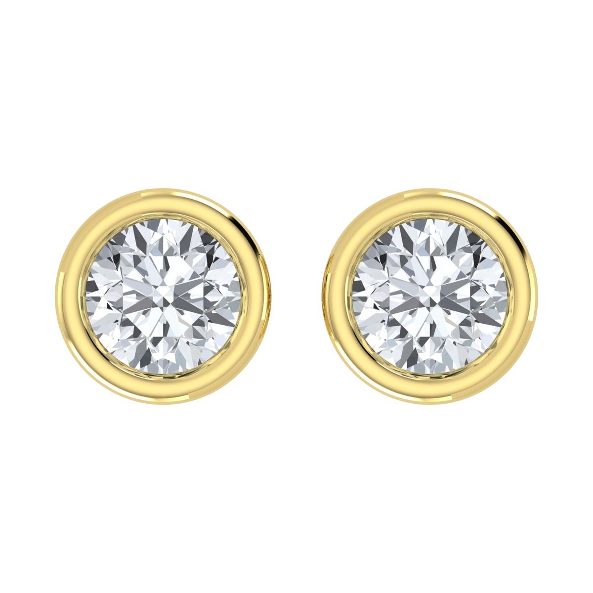 Lab Grown Diamond Bezel Studs Earrings (1ct-2ct)