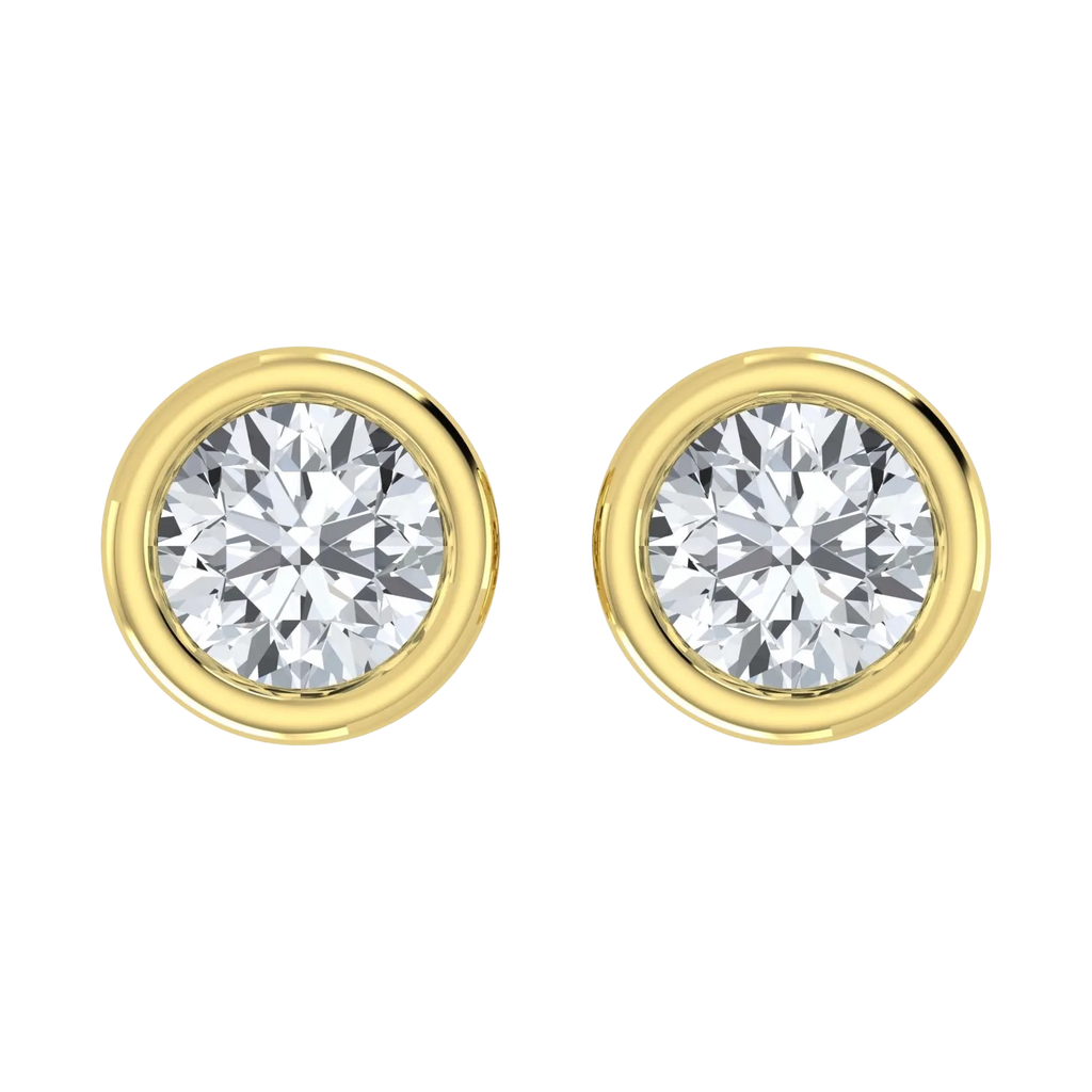 Lab Grown Diamond Bezel Studs Earrings 0.50 ct