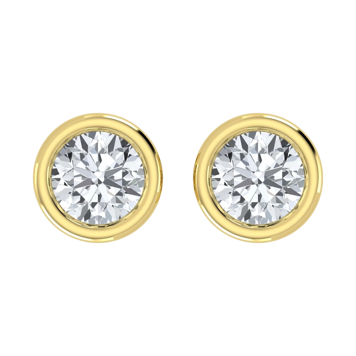 Lab Grown Diamond Bezel Studs Earrings 0.50 ct