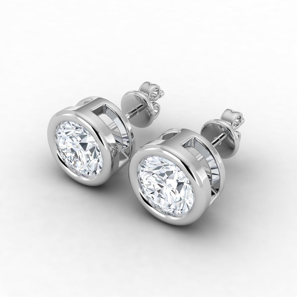 Pendientes con bisel de diamantes cultivados en laboratorio de 0,50 ct