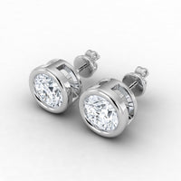 Pendientes con bisel de diamantes cultivados en laboratorio de 0,50 ct