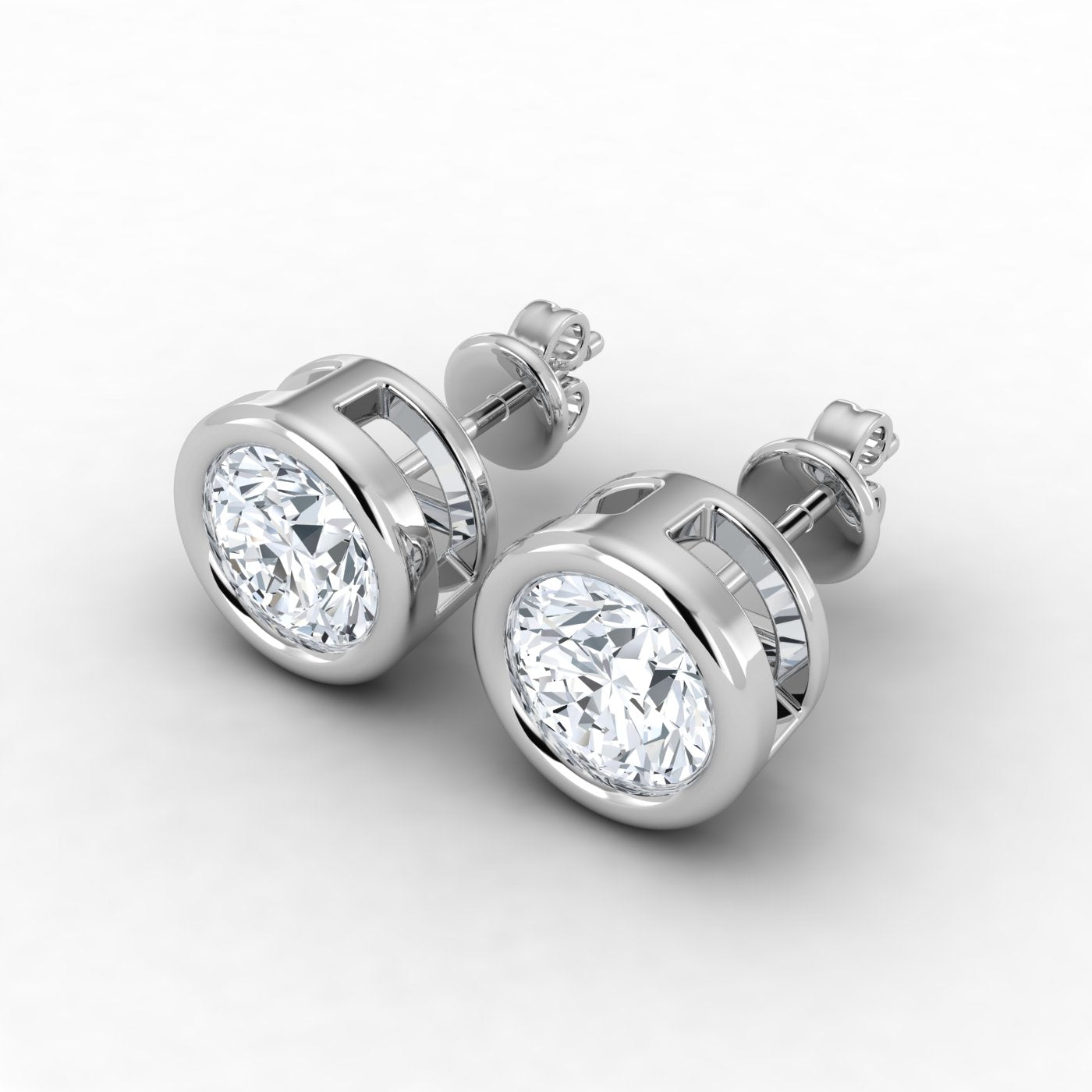 Pendientes con bisel de diamantes cultivados en laboratorio de 0,50 ct