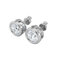 Lab Grown Diamond Bezel Studs Earrings 0.50 ct
