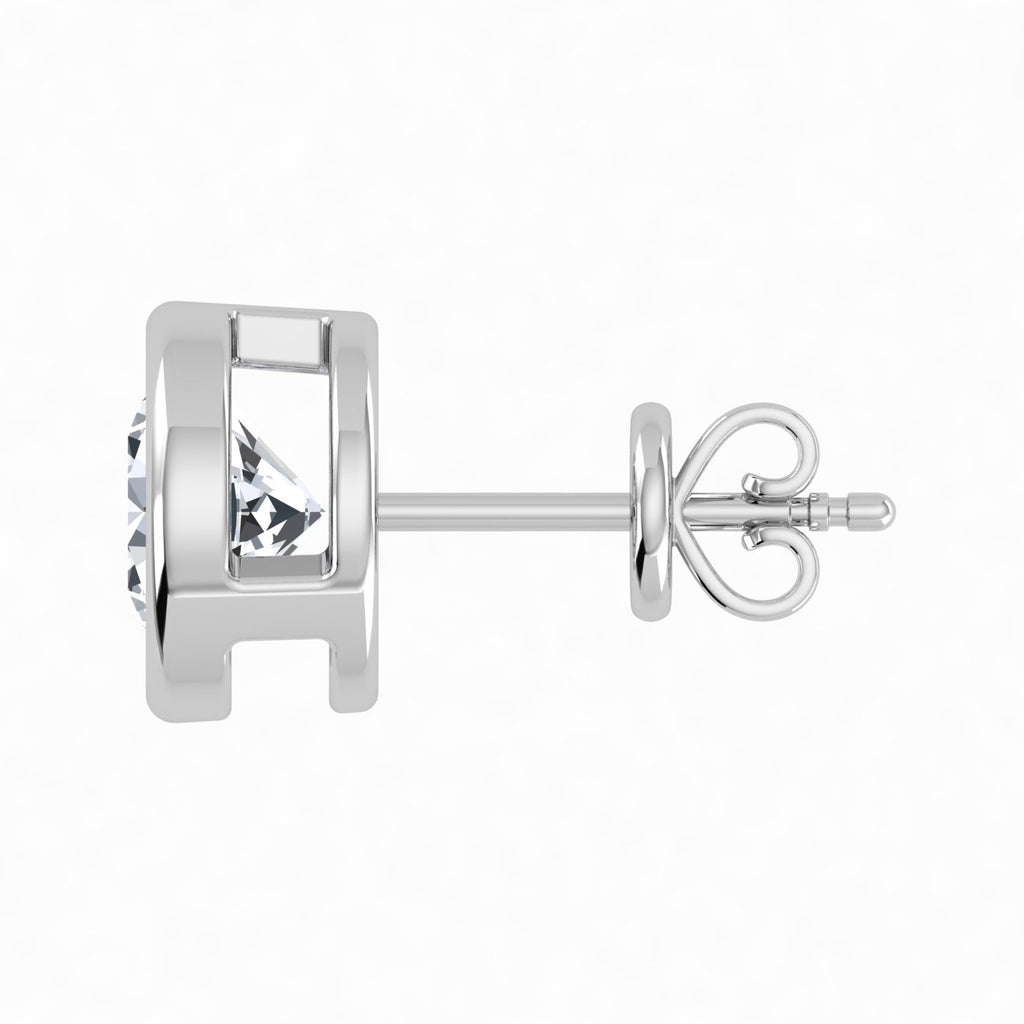 Pendientes con bisel de diamantes cultivados en laboratorio de 0,50 ct