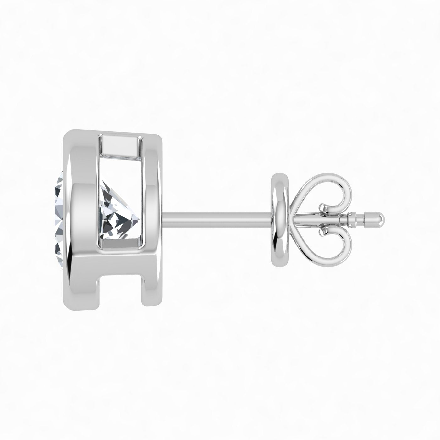 Pendientes con bisel de diamantes cultivados en laboratorio de 0,50 ct