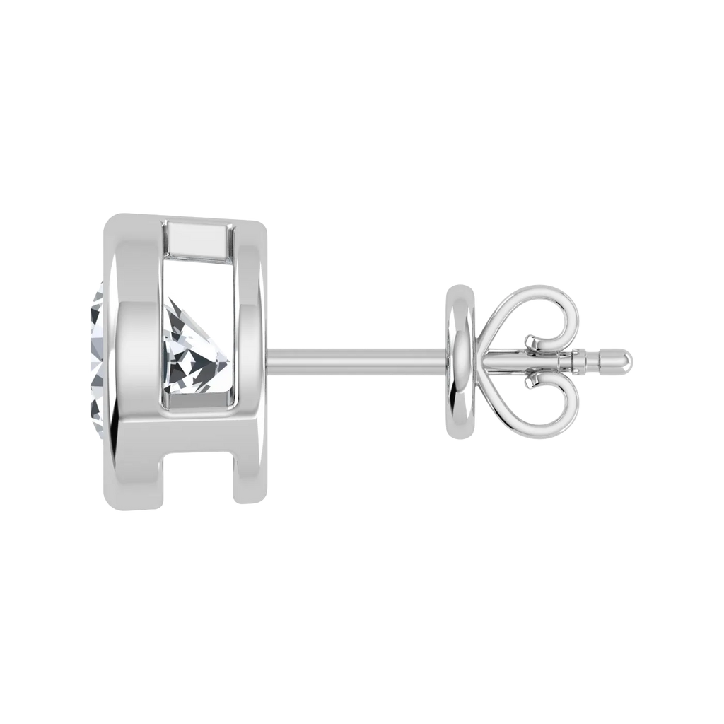 Lab Grown Diamond Bezel Studs Earrings 0.50 ct