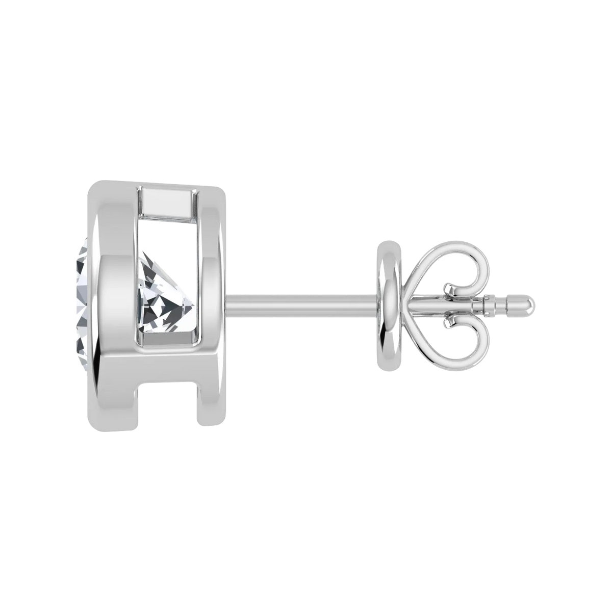 Lab Grown Diamond Bezel Studs Earrings (1ct-2ct)
