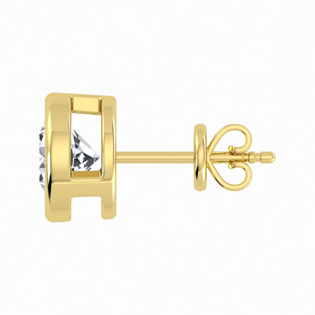 Pendientes con bisel de diamantes cultivados en laboratorio de 0,50 ct