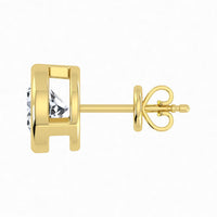 Pendientes con bisel de diamantes cultivados en laboratorio de 0,50 ct