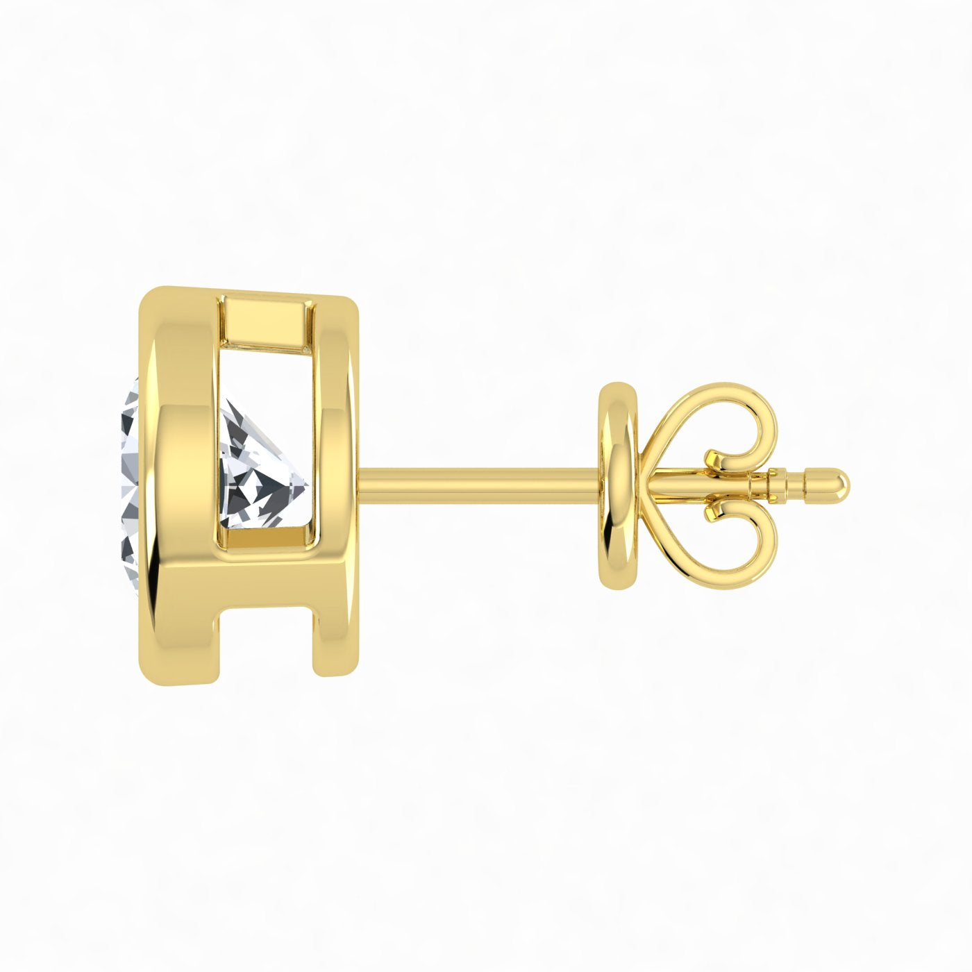 Pendientes con bisel de diamantes cultivados en laboratorio de 0,50 ct