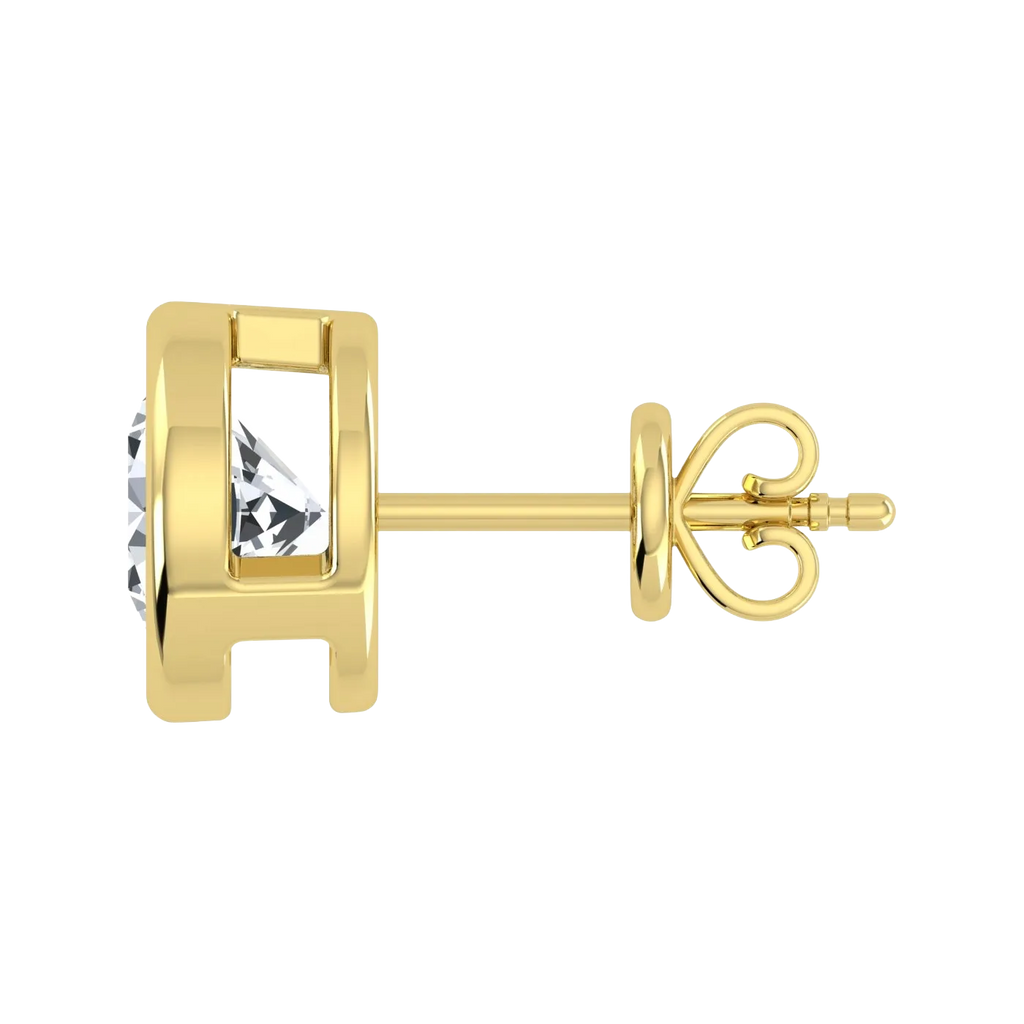 Lab Grown Diamond Bezel Studs Earrings 0.50 ct